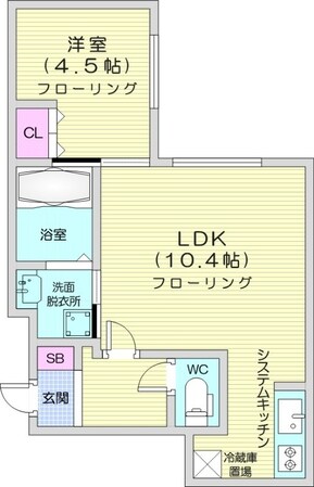 平岸駅 徒歩8分 4階の物件間取画像